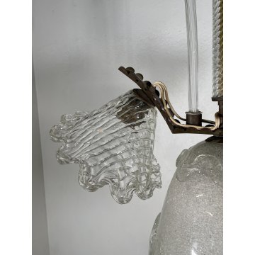 ANTICO LAMPADARIO VETRO MURANO TRASPARENTE Attr. Barovier&Toso VINTAGE ANNI '40