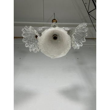 ANTICO LAMPADARIO VETRO MURANO TRASPARENTE Attr. Barovier&Toso VINTAGE ANNI '40