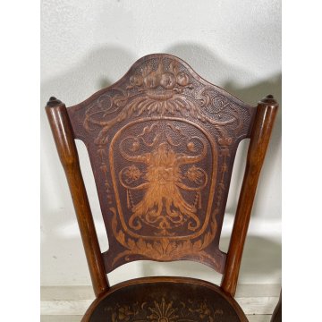 J. & J. Kohn ANTICA COPPIA SEDIA legno FAGGIO CURVATO tipo Thonet CHAIR 1900