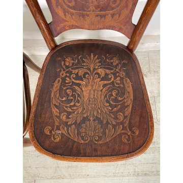 J. & J. Kohn ANTICA COPPIA SEDIA legno FAGGIO CURVATO tipo Thonet CHAIR 1900