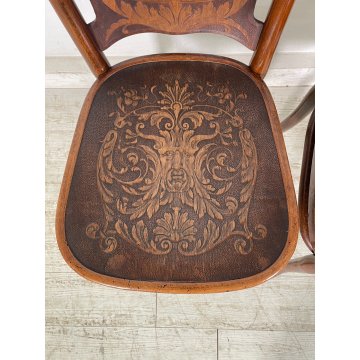 J. & J. Kohn ANTICA COPPIA SEDIA legno FAGGIO CURVATO tipo Thonet CHAIR 1900