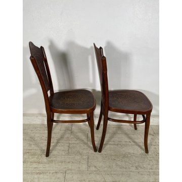 J. & J. Kohn ANTICA COPPIA SEDIA legno FAGGIO CURVATO tipo Thonet CHAIR 1900