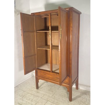 ANTICO ARMADIO CINESE DINASTIA QING PER SPAGHETTI LEGNO OLMO PRIMI 1900 SEGRETO