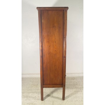 ANTICO ARMADIO CINESE DINASTIA QING PER SPAGHETTI LEGNO OLMO PRIMI 1900 SEGRETO