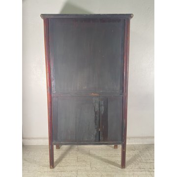 ANTICO ARMADIO CINESE DINASTIA QING PER SPAGHETTI LEGNO OLMO PRIMI 1900 SEGRETO