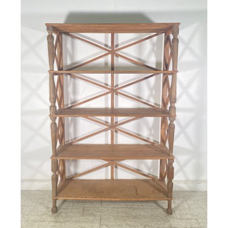 ANTICA ENORME ETAGERE LEGNO CHIARO LIBRERIA CREDENZA 1900 EPOCA ESPOSITORE OLD