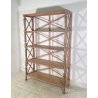 ANTICA ENORME ETAGERE LEGNO CHIARO LIBRERIA CREDENZA 1900 EPOCA ESPOSITORE OLD