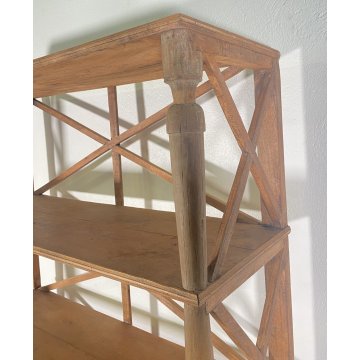 ANTICA ENORME ETAGERE LEGNO CHIARO LIBRERIA CREDENZA 1900 EPOCA ESPOSITORE OLD