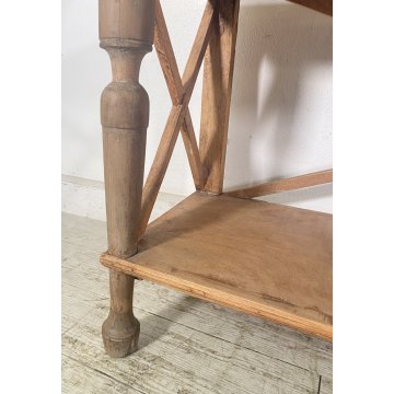 ANTICA ENORME ETAGERE LEGNO CHIARO LIBRERIA CREDENZA 1900 EPOCA ESPOSITORE OLD