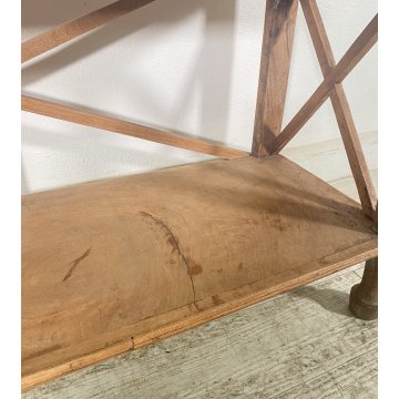 ANTICA ENORME ETAGERE LEGNO CHIARO LIBRERIA CREDENZA 1900 EPOCA ESPOSITORE OLD