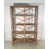 ANTICA ENORME ETAGERE LEGNO CHIARO LIBRERIA CREDENZA 1900 EPOCA ESPOSITORE OLD