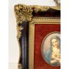 ANTICA MINIATURA ovale MADONNA sacro cuore MARIA cornice RADICA e ORO quadro