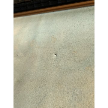 GRANDE ANTICO DIPINTO OLIO Longoni PAESAGGIO ALPINO contadine BAITE GUILLOCHE