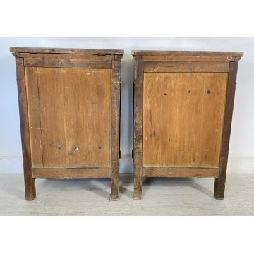 ANTICA COPPIA COMODINO CAPPUCCINO LUIGI FILIPPO NOCE 1 CASSETTO 1 ANTA 1800 OLD