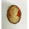 ANTICA GRANDE SPILLA CIONDOLO GIOIELLO ARGENTO 800 CAMEO MEDAGLIONE CHARM 