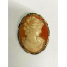 ANTICA GRANDE SPILLA CIONDOLO GIOIELLO ARGENTO 800 CAMEO MEDAGLIONE CHARM 