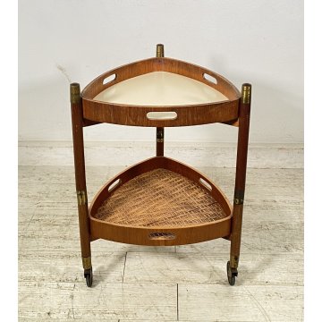 CARRELLO BAR DESIGN ATTR. Franco Campo E Graffi PORTAVIVANDE 1950 LEGNO OTTONE