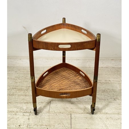 CARRELLO BAR DESIGN ATTR. Franco Campo E Graffi PORTAVIVANDE 1950 LEGNO OTTONE