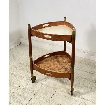 CARRELLO BAR DESIGN ATTR. Franco Campo E Graffi PORTAVIVANDE 1950 LEGNO OTTONE