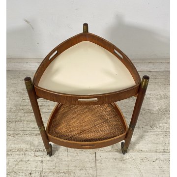 CARRELLO BAR DESIGN ATTR. Franco Campo E Graffi PORTAVIVANDE 1950 LEGNO OTTONE