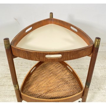 CARRELLO BAR DESIGN ATTR. Franco Campo E Graffi PORTAVIVANDE 1950 LEGNO OTTONE