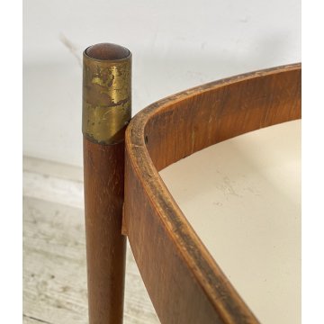 CARRELLO BAR DESIGN ATTR. Franco Campo E Graffi PORTAVIVANDE 1950 LEGNO OTTONE