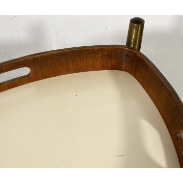 CARRELLO BAR DESIGN ATTR. Franco Campo E Graffi PORTAVIVANDE 1950 LEGNO OTTONE