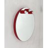 SPECCHIO  ROTONDO FERRO LACCATO ROSSO ANNI 70 SPECCHIERA DESIGN BAGNO MIRROR