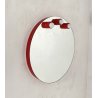 SPECCHIO  ROTONDO FERRO LACCATO ROSSO ANNI 70 SPECCHIERA DESIGN BAGNO MIRROR