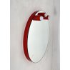 SPECCHIO  ROTONDO FERRO LACCATO ROSSO ANNI 70 SPECCHIERA DESIGN BAGNO MIRROR
