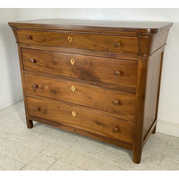ANTICO COMÒ CAPPUCCINO LUIGI FILIPPO LEGNO NOCE 4 CASSETTI 1800 CASSETTONE EPOCA