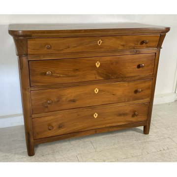 ANTICO COMÒ CAPPUCCINO LUIGI FILIPPO LEGNO NOCE 4 CASSETTI 1800 CASSETTONE EPOCA