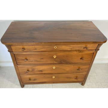 ANTICO COMÒ CAPPUCCINO LUIGI FILIPPO LEGNO NOCE 4 CASSETTI 1800 CASSETTONE EPOCA