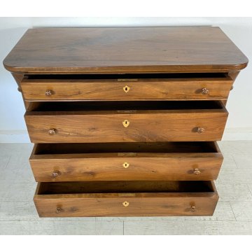 ANTICO COMÒ CAPPUCCINO LUIGI FILIPPO LEGNO NOCE 4 CASSETTI 1800 CASSETTONE EPOCA