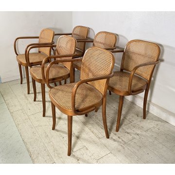 LOTTO 6 SEDIE ATTR. Josef Hoffman Thonet LEGNO CURVATO ANNI 60/70 VINTAGE CHAIRS