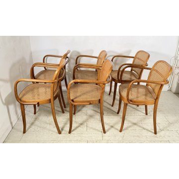 LOTTO 6 SEDIE ATTR. Josef Hoffman Thonet LEGNO CURVATO ANNI 60/70 VINTAGE CHAIRS