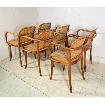 LOTTO 6 SEDIE ATTR. Josef Hoffman Thonet LEGNO CURVATO ANNI 60/70 VINTAGE CHAIRS