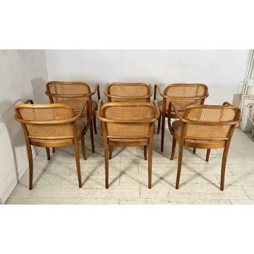 LOTTO 6 SEDIE ATTR. Josef Hoffman Thonet LEGNO CURVATO ANNI 60/70 VINTAGE CHAIRS