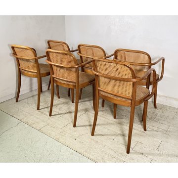 LOTTO 6 SEDIE ATTR. Josef Hoffman Thonet LEGNO CURVATO ANNI 60/70 VINTAGE CHAIRS