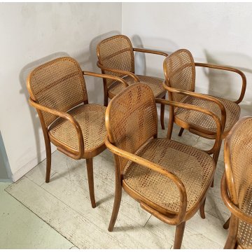 LOTTO 6 SEDIE ATTR. Josef Hoffman Thonet LEGNO CURVATO ANNI 60/70 VINTAGE CHAIRS