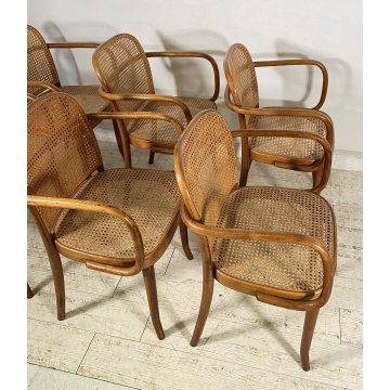 LOTTO 6 SEDIE ATTR. Josef Hoffman Thonet LEGNO CURVATO ANNI 60/70 VINTAGE CHAIRS