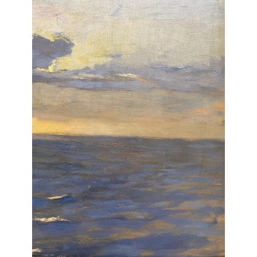 ANTICO QUADRO OLIO TAVOLA Giovanni Beltrami PAESAGGIO MARINO '800