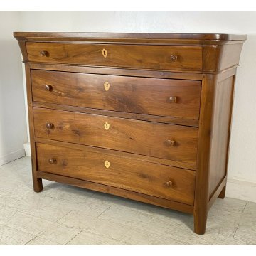 ANTICO COMÒ CAPPUCCINO LUIGI FILIPPO LEGNO NOCE 4 CASSETTI 1800 CASSETTONE EPOCA