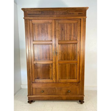 ANTICO ARMADIO SMONTABILE LEGNO NOCE 2 ANTE GUARDAROBA 1800 STIPO EPOCA MOBILE 