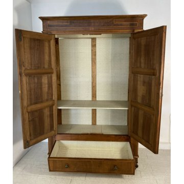 ANTICO ARMADIO SMONTABILE LEGNO NOCE 2 ANTE GUARDAROBA 1800 STIPO EPOCA MOBILE 