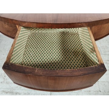 ANTICO TAVOLO ROTONDO ø110 epoca IMPERO 1800 legno NOCE 4 cassetti OLD FURNITURE