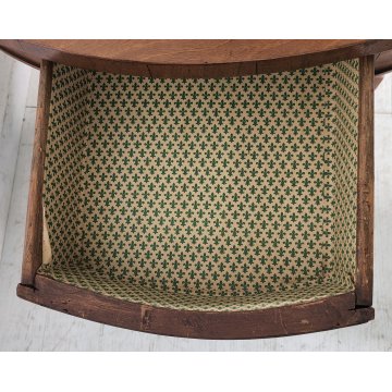 ANTICO TAVOLO ROTONDO ø110 epoca IMPERO 1800 legno NOCE 4 cassetti OLD FURNITURE