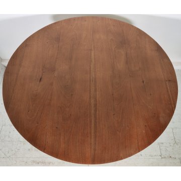 ANTICO TAVOLO ROTONDO ø110 epoca IMPERO 1800 legno NOCE 4 cassetti OLD FURNITURE