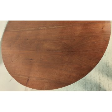 ANTICO TAVOLO ROTONDO ø110 epoca IMPERO 1800 legno NOCE 4 cassetti OLD FURNITURE