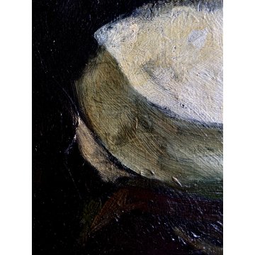 ANTICO QUADRO OLIO Giovanni Beltrami NATURA MORTA FIORE MAGNOLIA SCAPIGLIATURA